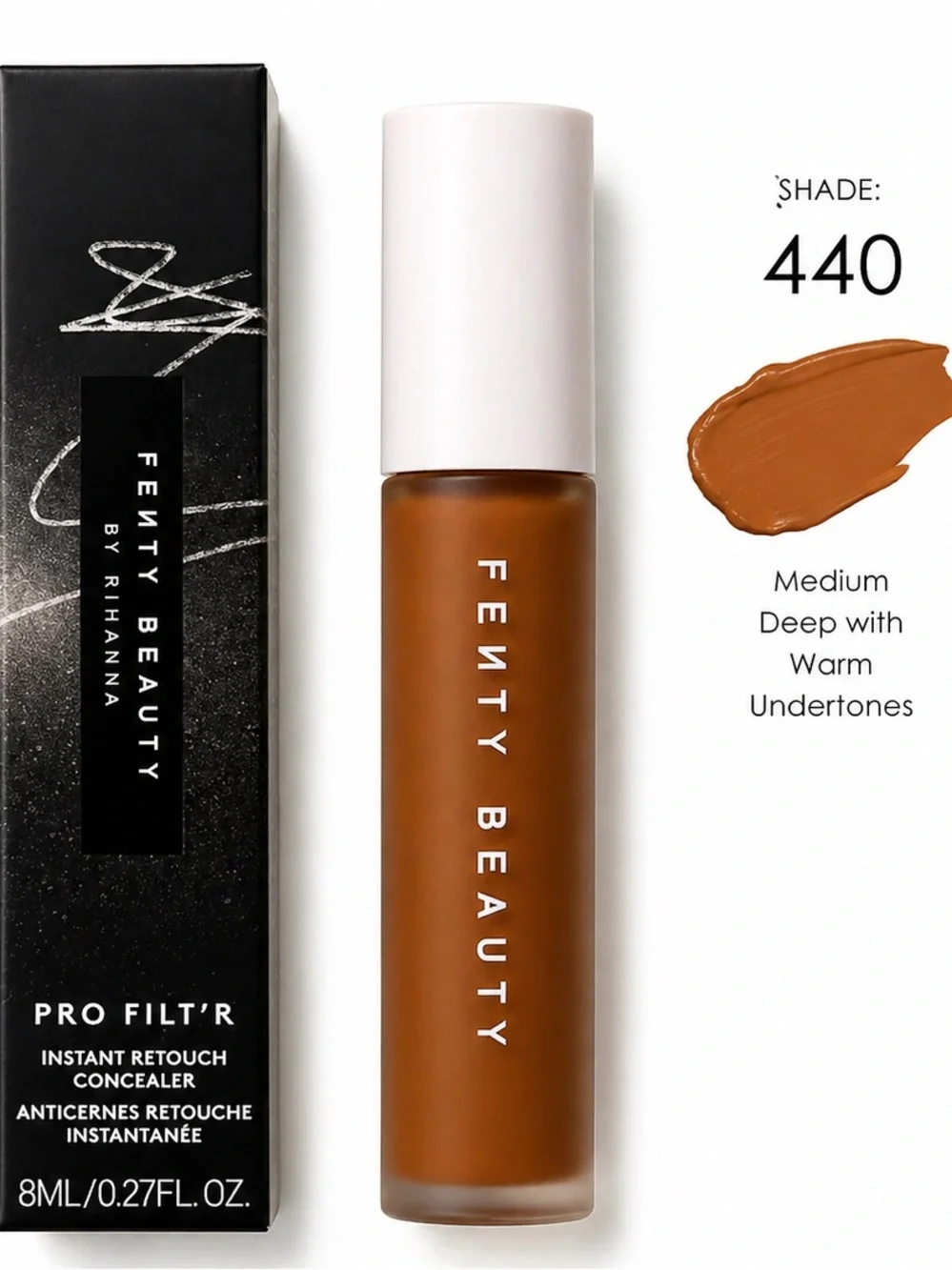 Fenty Beauty Pro Filt’r Concealer 440 Full Size 8ml NEW Matte Instant Retouch
